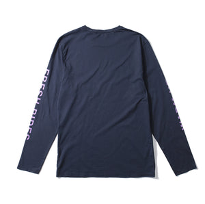 Edmmond + TAN LIИE Warm up / Fresh rides long sleeve tee ~ Navy