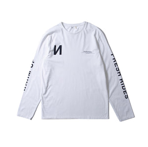 Edmmond + TAN LIИE Warm up / Fresh rides long sleeve tee ~ white