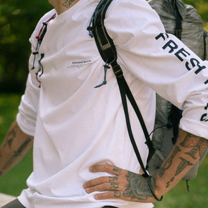 Edmmond + TAN LIИE Warm up / Fresh rides long sleeve tee ~ white