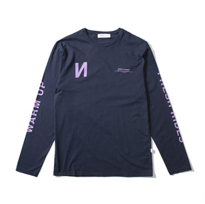 Edmmond + TAN LIИE Warm up / Fresh rides long sleeve tee ~ Navy