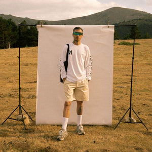 Edmmond + TAN LIИE Warm up / Fresh rides long sleeve tee ~ white