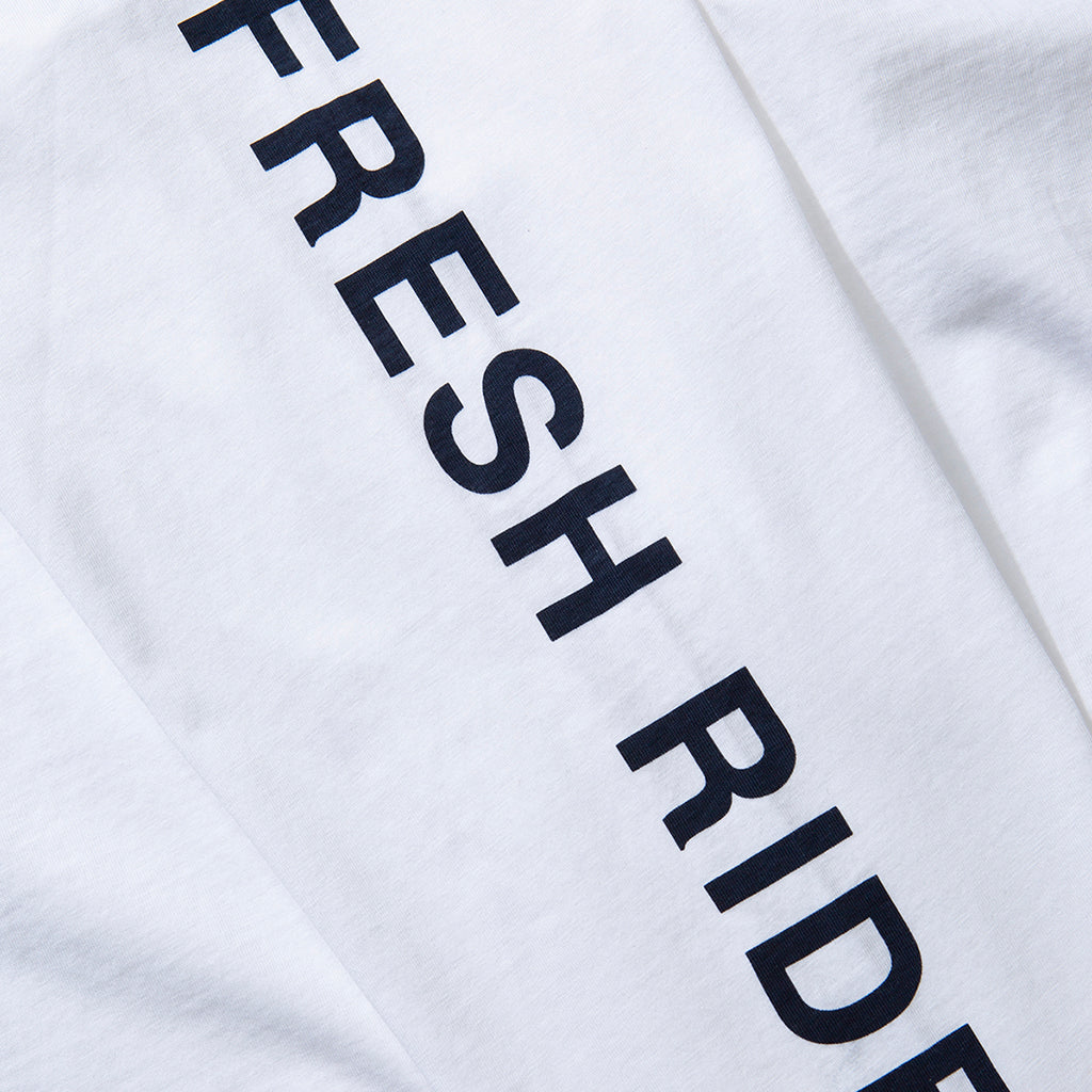 Edmmond + TAN LIИE Warm up / Fresh rides long sleeve tee ~ white