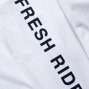 Edmmond + TAN LIИE Warm up / Fresh rides long sleeve tee ~ white